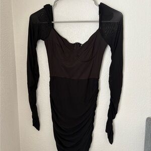 Hello Molly Chic Black Long Sleeve Dress